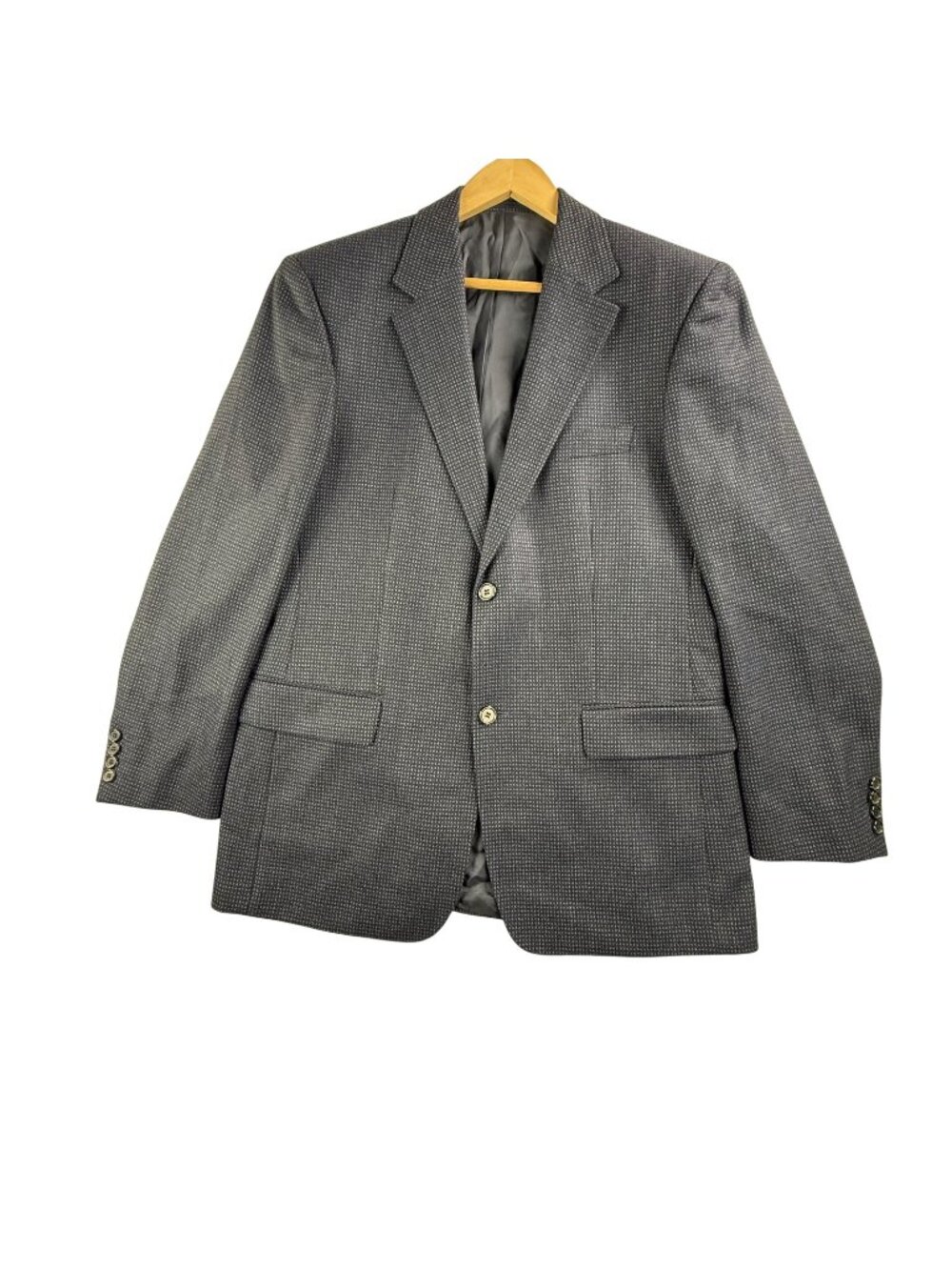 Hugo Boss Blazer Men 50 Blue Geometric Wool Tweed Sport Coat Jacket Zegna Tizian